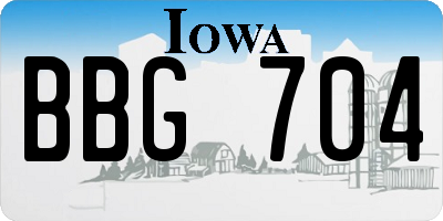 IA license plate BBG704