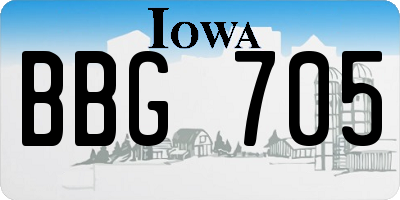 IA license plate BBG705