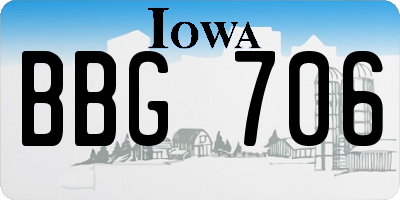 IA license plate BBG706