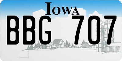 IA license plate BBG707