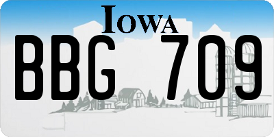 IA license plate BBG709