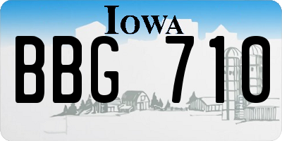 IA license plate BBG710