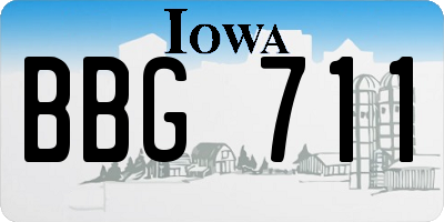 IA license plate BBG711