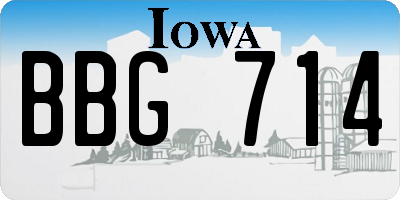 IA license plate BBG714