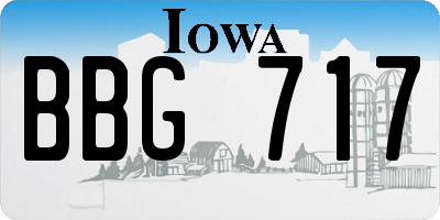 IA license plate BBG717