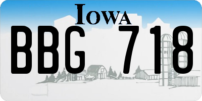 IA license plate BBG718