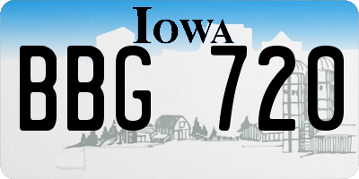 IA license plate BBG720