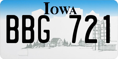 IA license plate BBG721