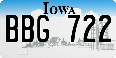 IA license plate BBG722