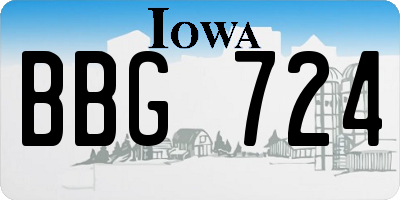 IA license plate BBG724