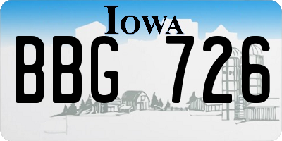 IA license plate BBG726