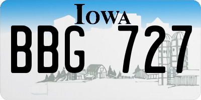 IA license plate BBG727