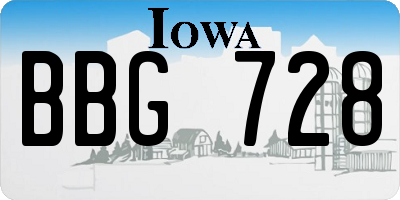 IA license plate BBG728