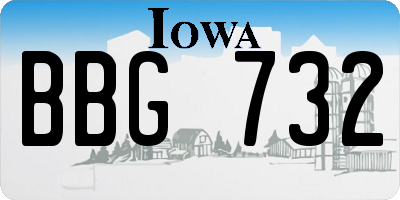 IA license plate BBG732