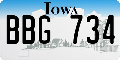 IA license plate BBG734