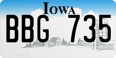 IA license plate BBG735