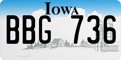 IA license plate BBG736