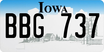 IA license plate BBG737