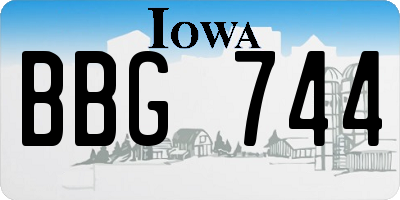 IA license plate BBG744