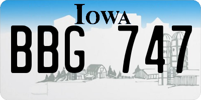 IA license plate BBG747