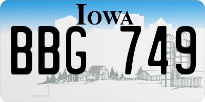 IA license plate BBG749