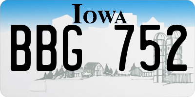 IA license plate BBG752