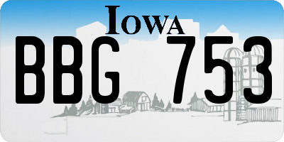 IA license plate BBG753