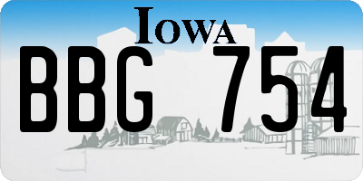 IA license plate BBG754