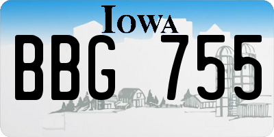 IA license plate BBG755