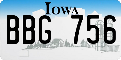 IA license plate BBG756