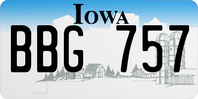 IA license plate BBG757