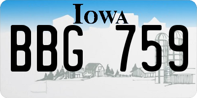 IA license plate BBG759