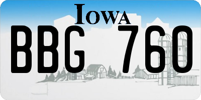 IA license plate BBG760