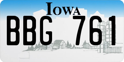 IA license plate BBG761