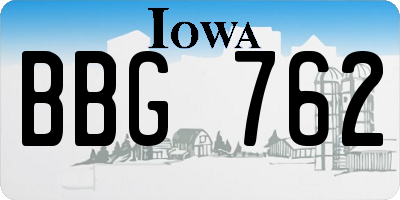 IA license plate BBG762