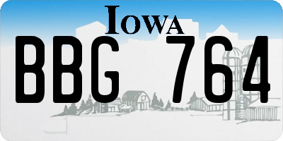 IA license plate BBG764