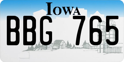 IA license plate BBG765