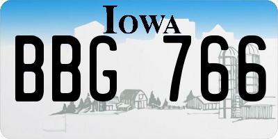IA license plate BBG766