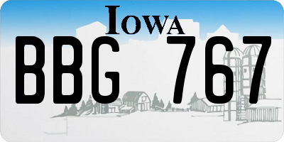 IA license plate BBG767