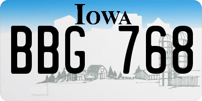IA license plate BBG768