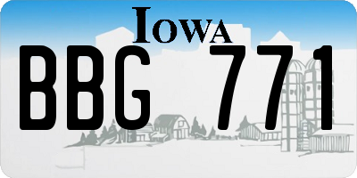 IA license plate BBG771
