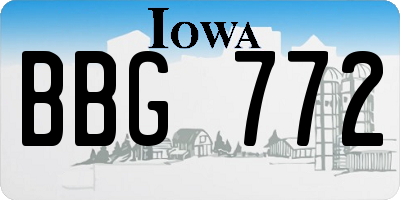 IA license plate BBG772