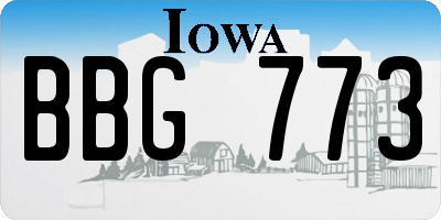 IA license plate BBG773