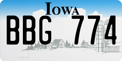 IA license plate BBG774