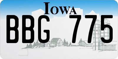 IA license plate BBG775