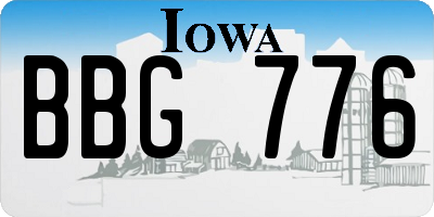 IA license plate BBG776