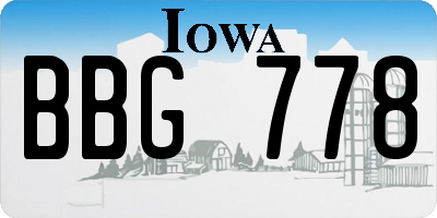 IA license plate BBG778