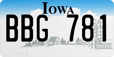 IA license plate BBG781