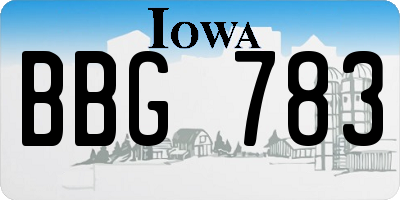 IA license plate BBG783