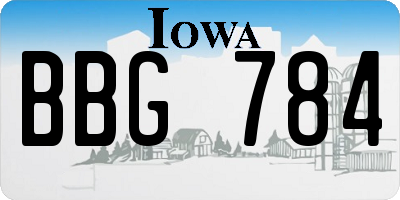 IA license plate BBG784